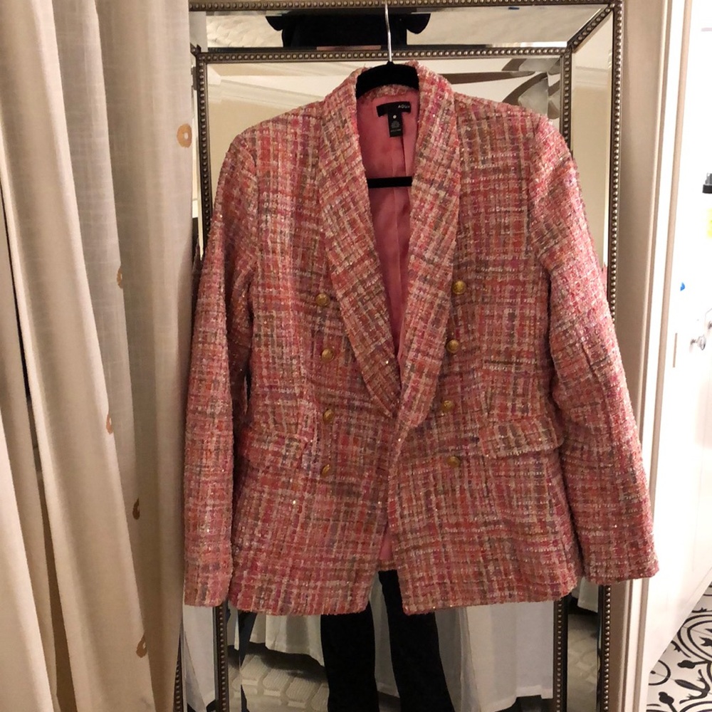 Pink tweed Aqua blazer